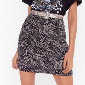 Mini Floral Ruched Skirt